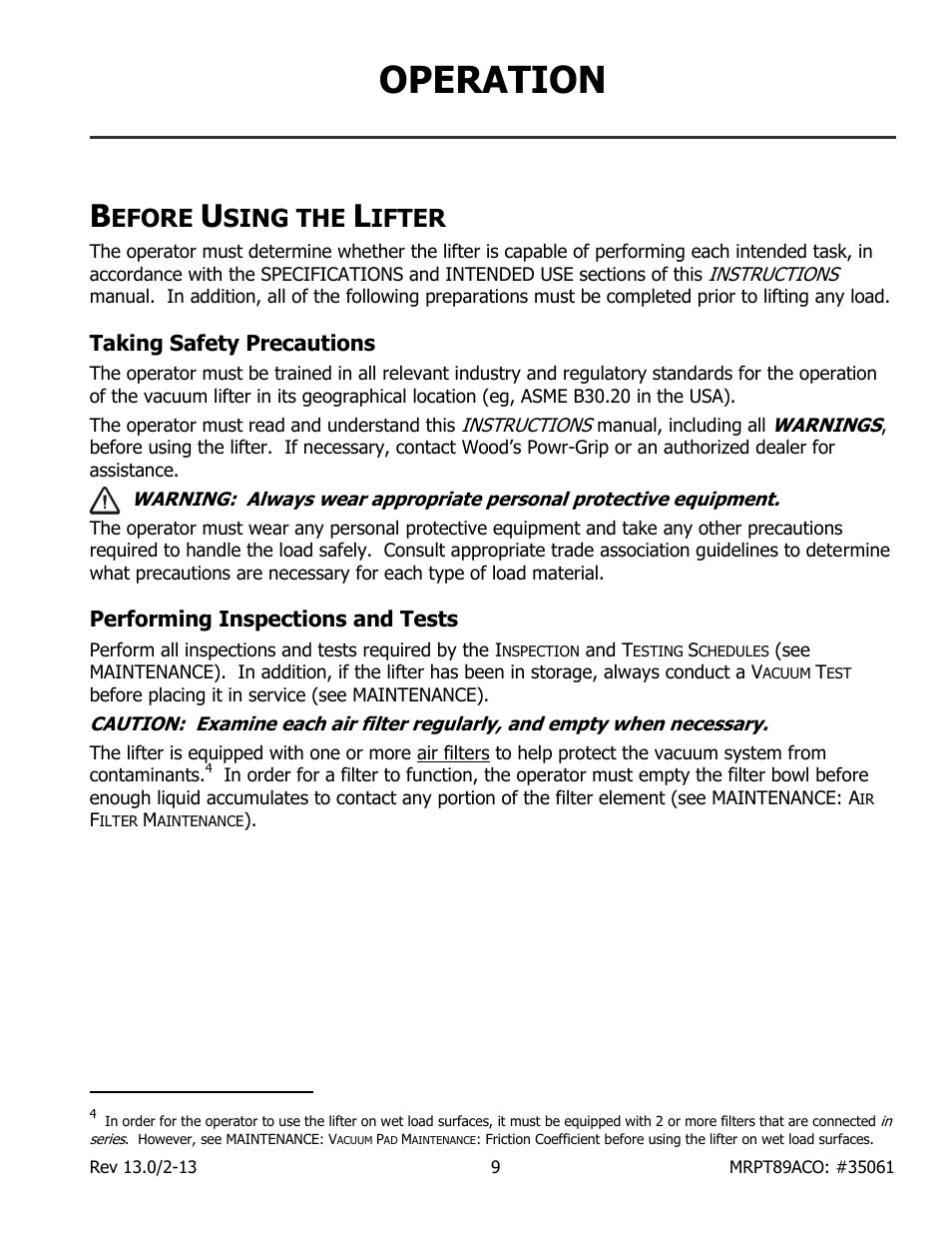 Operation, Efore, Sing the | Ifter | Wood’s Powr-Grip MRPT89ACO User Manual | Page 11 / 28