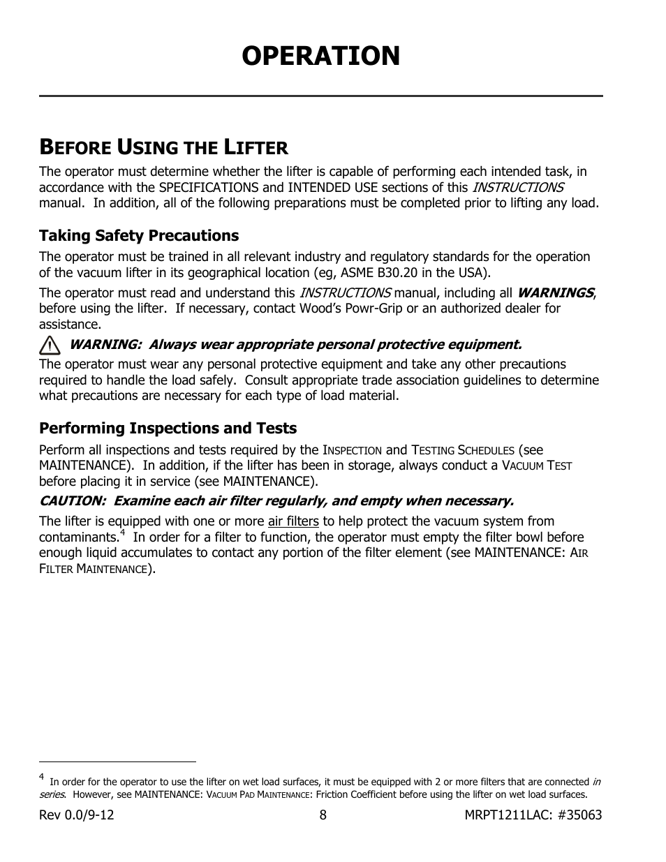 Operation, Efore, Sing the | Ifter | Wood’s Powr-Grip MRPT1211LAC User Manual | Page 10 / 26