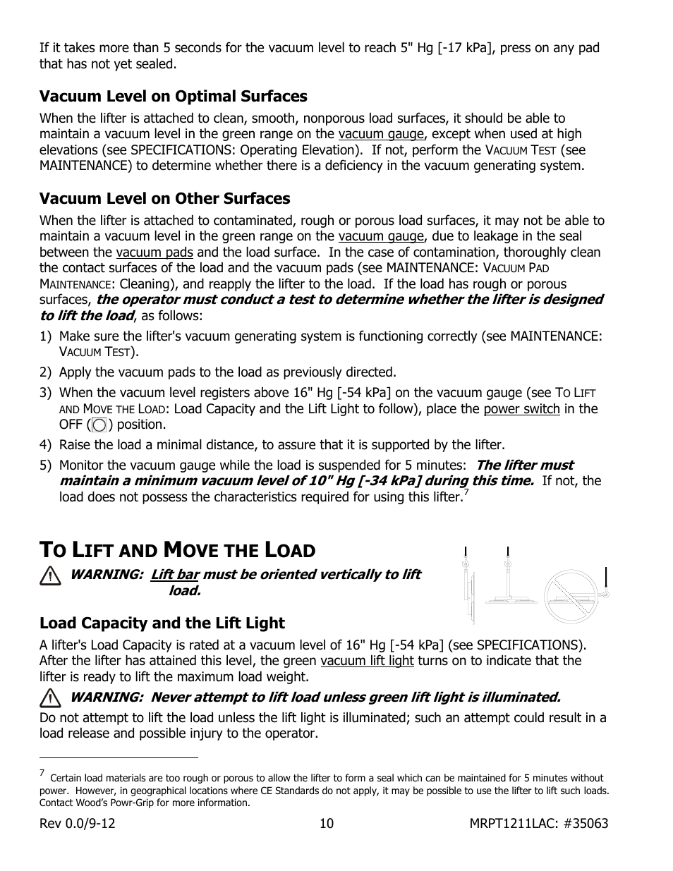 Ift and, Ove the | Wood’s Powr-Grip MRPT1211LAC User Manual | Page 12 / 26