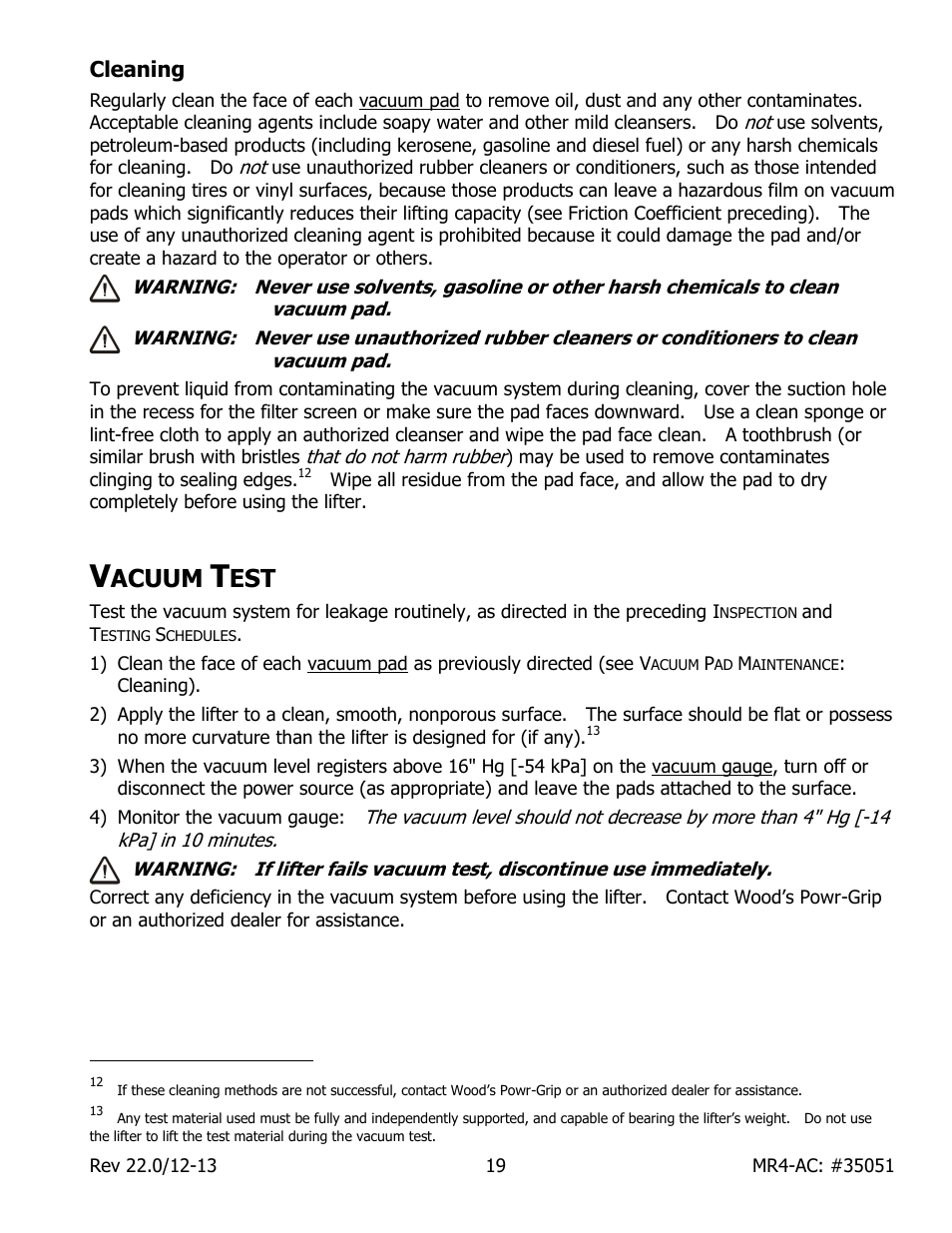 Cleaning, Acuum | Wood’s Powr-Grip MR411LAC User Manual | Page 21 / 34