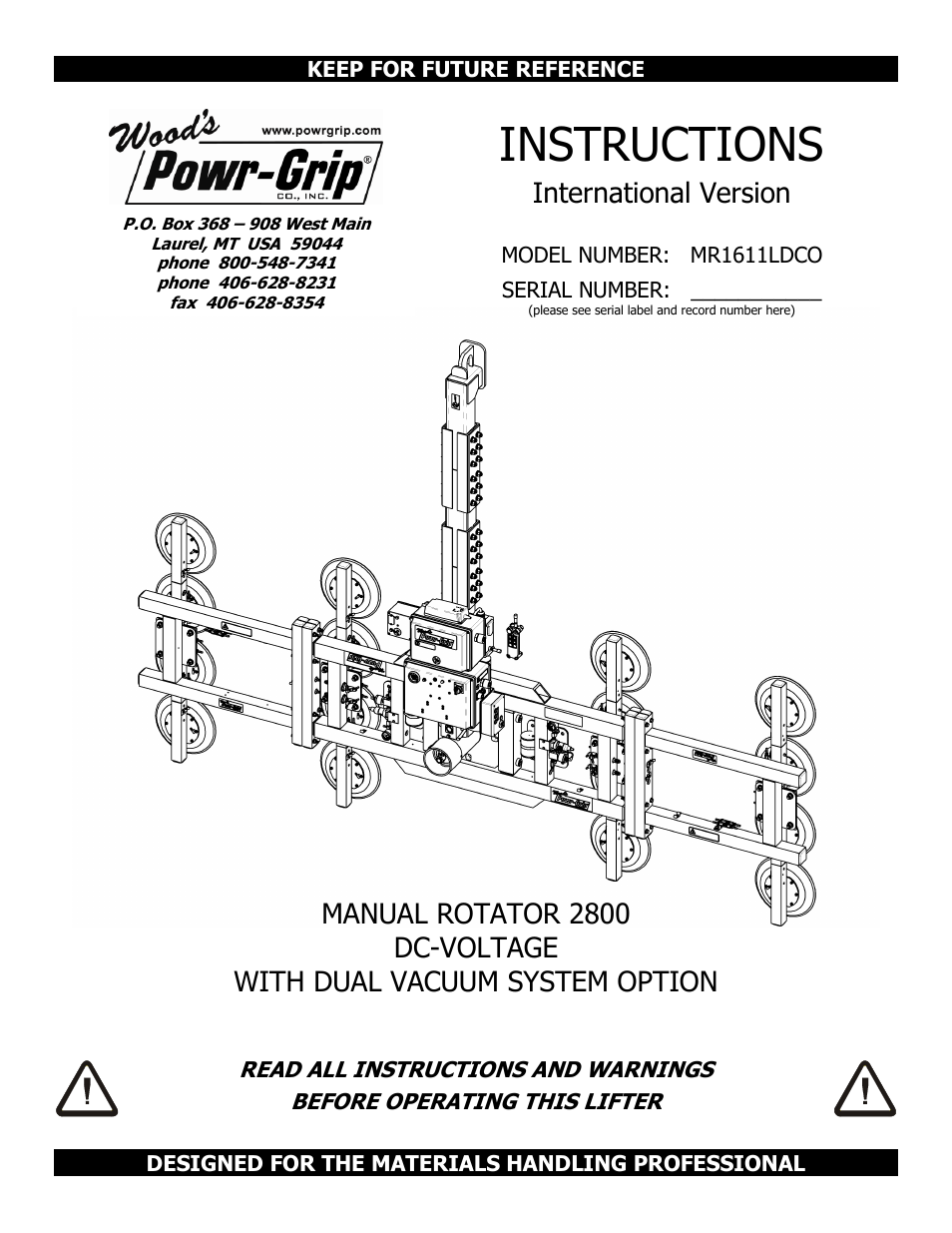 Wood’s Powr-Grip MR1611LDCO User Manual | 38 pages