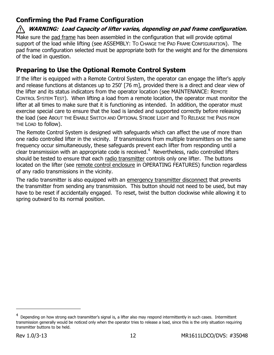 Confirming the pad frame configuration | Wood’s Powr-Grip MR1611LDCO User Manual | Page 14 / 38