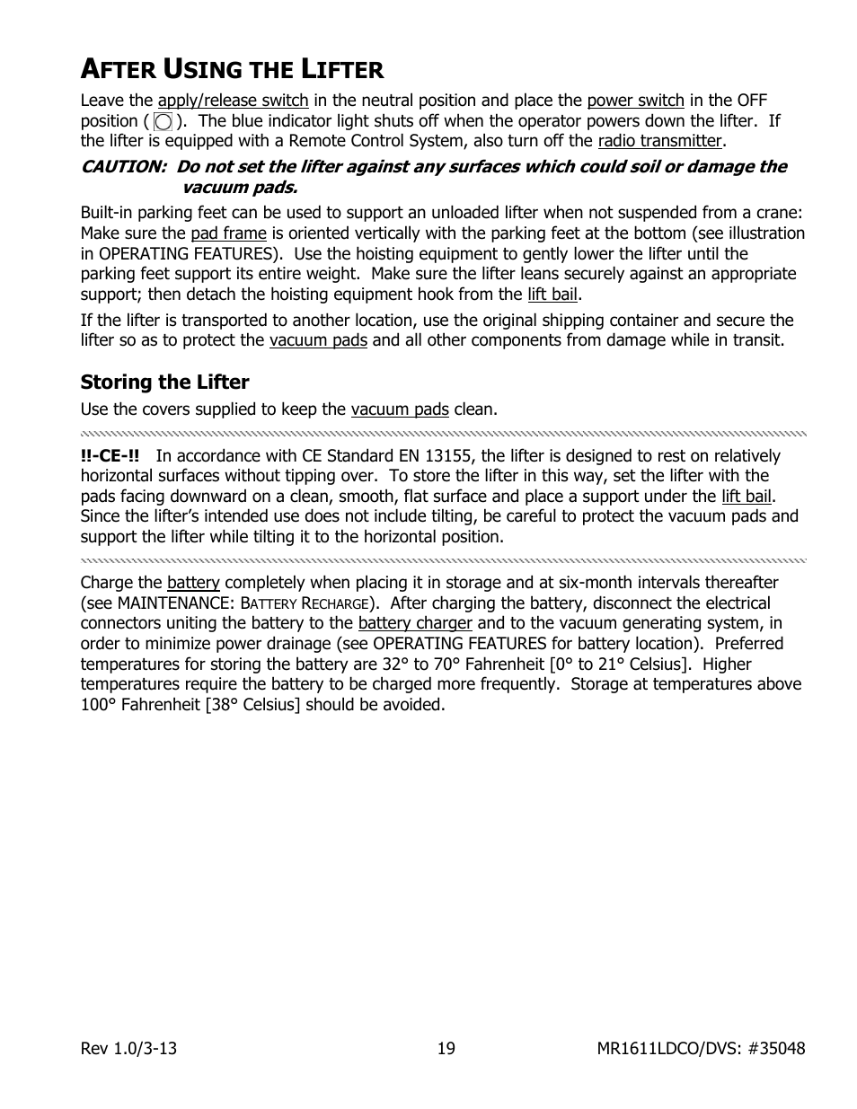 Fter, Sing the, Ifter | Wood’s Powr-Grip MR1611LDCO User Manual | Page 21 / 38