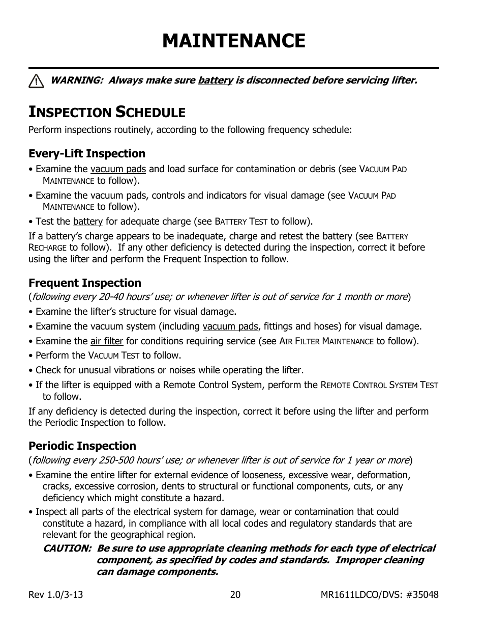 Maintenance, Nspection, Chedule | Wood’s Powr-Grip MR1611LDCO User Manual | Page 22 / 38