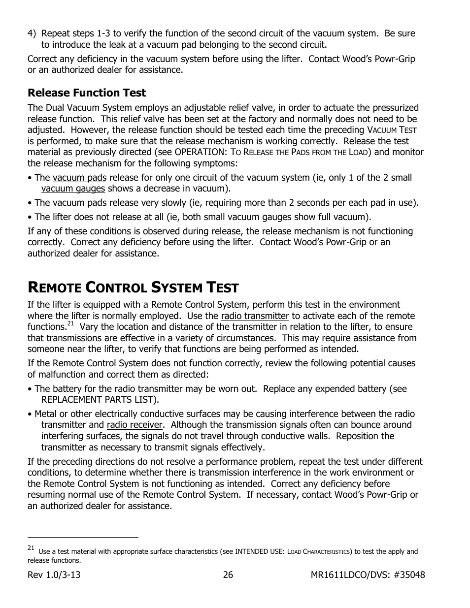 Emote, Ontrol, Ystem | Wood’s Powr-Grip MR1611LDCO User Manual | Page 28 / 38