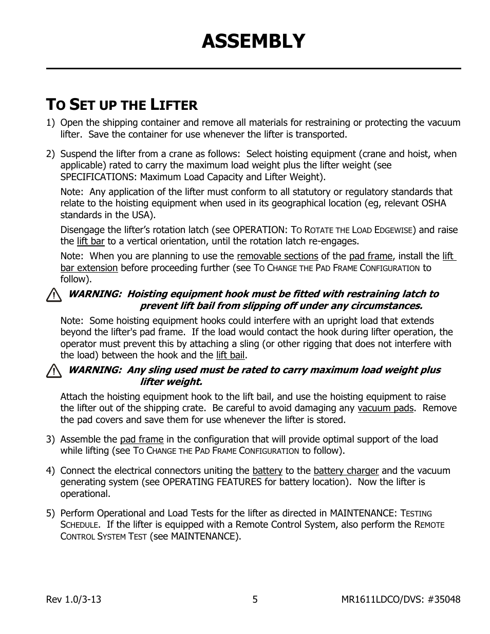 Assembly, Et up the, Ifter | Wood’s Powr-Grip MR1611LDCO User Manual | Page 7 / 38