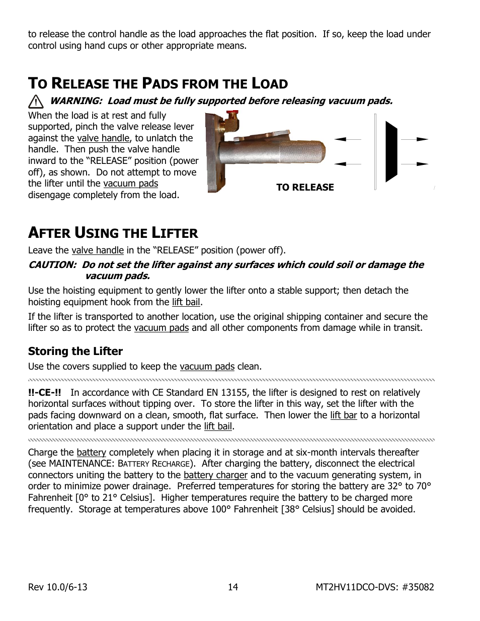 Elease the, Ads from the, Fter | Sing the, Ifter, Storing the lifter | Wood’s Powr-Grip MT2HV11DC User Manual | Page 16 / 30