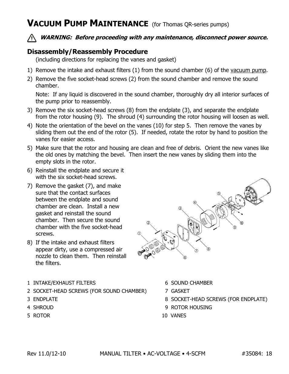 Acuum, Aintenance | Wood’s Powr-Grip MT49AC User Manual | Page 19 / 23