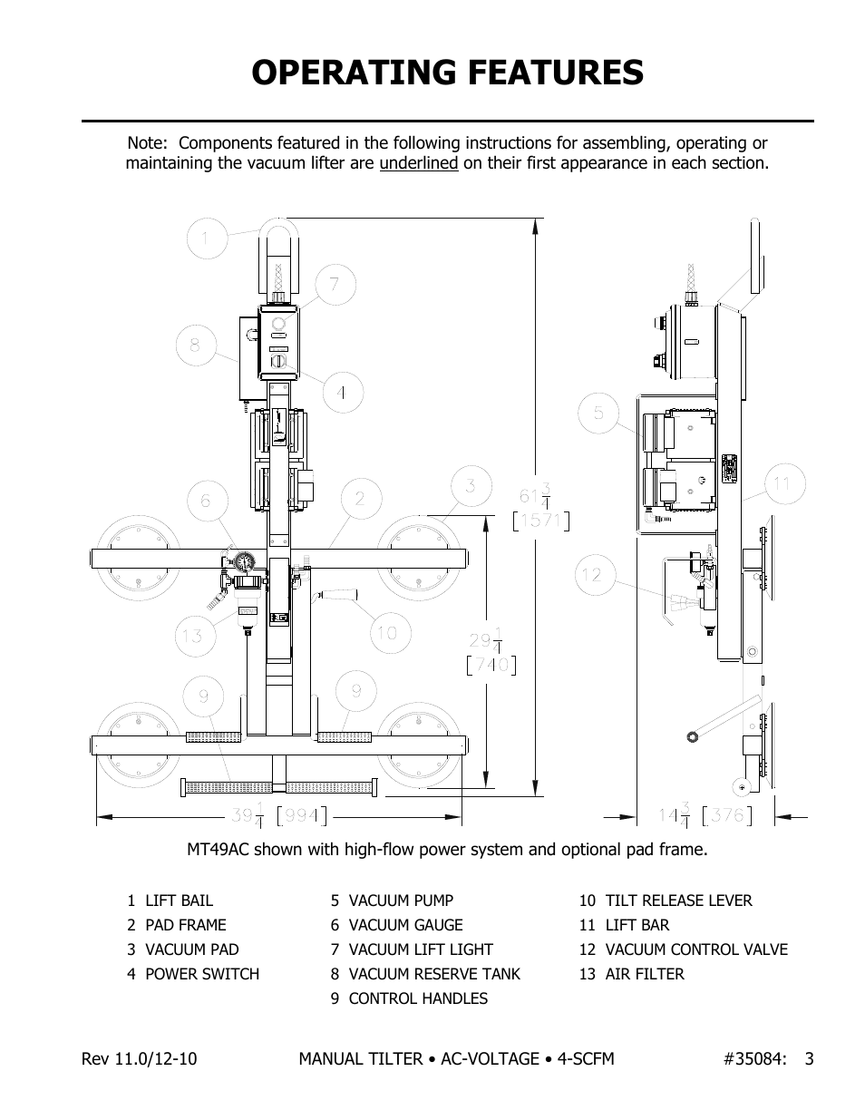 Operating features | Wood’s Powr-Grip MT49AC User Manual | Page 4 / 23