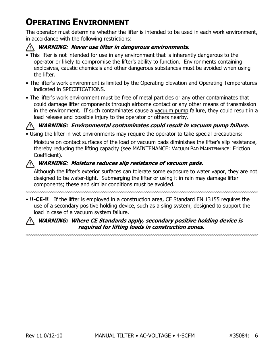 Perating, Nvironment | Wood’s Powr-Grip MT49AC User Manual | Page 7 / 23