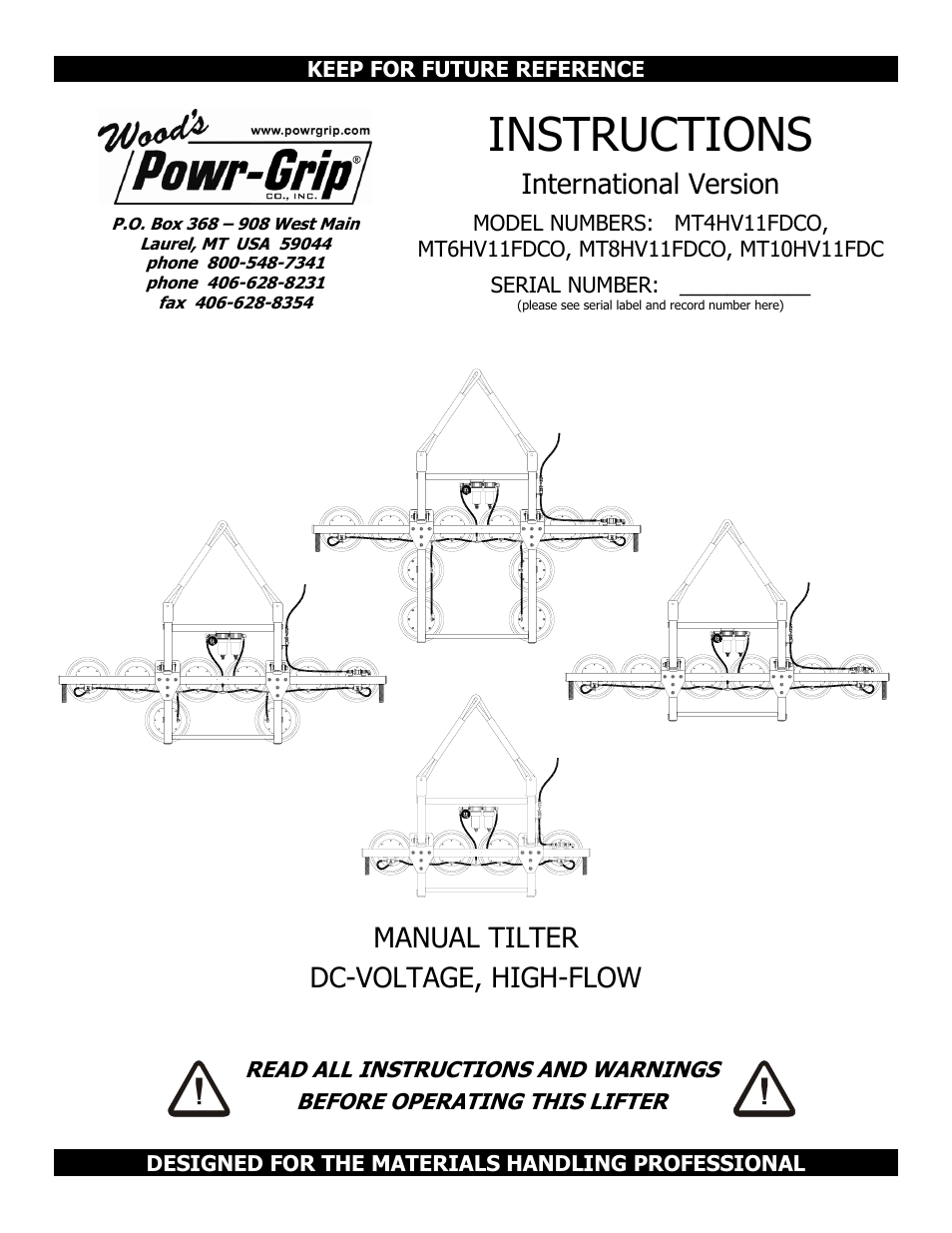 Wood’s Powr-Grip MT10FS10TAIR User Manual | 28 pages