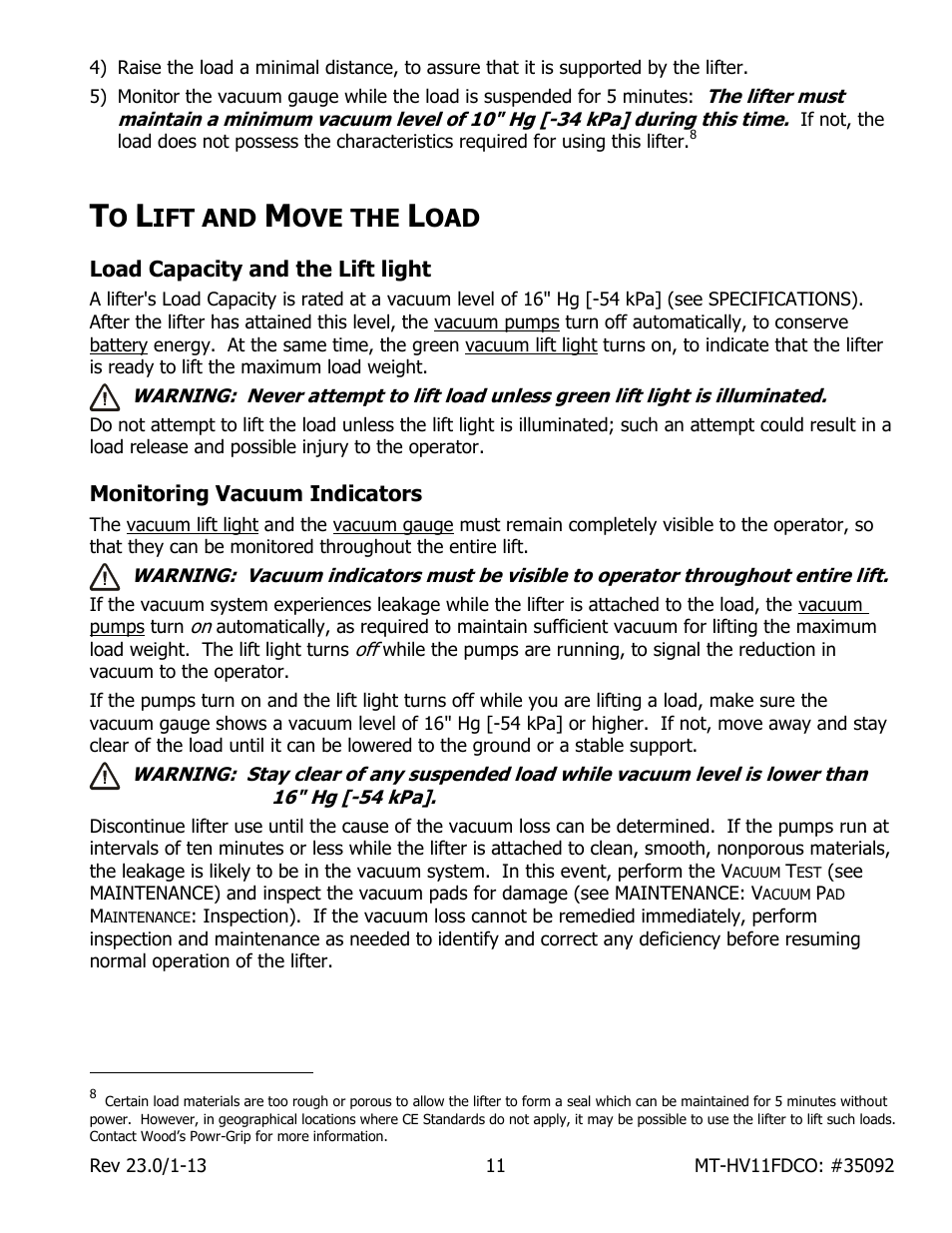 Ift and, Ove the | Wood’s Powr-Grip MT10HV11FDCO User Manual | Page 13 / 28