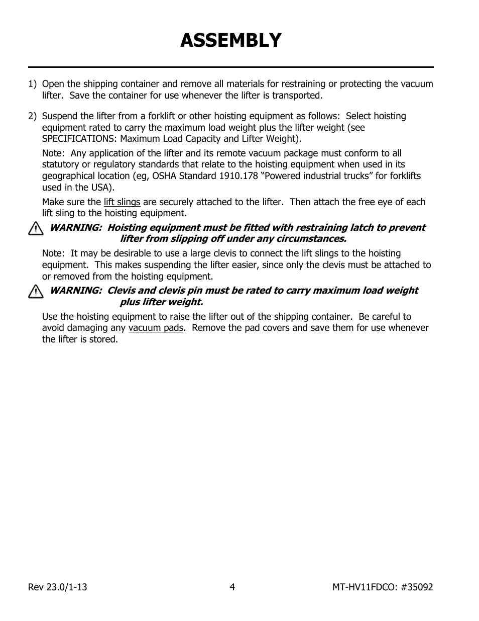 Assembly | Wood’s Powr-Grip MT10HV11FDCO User Manual | Page 6 / 28