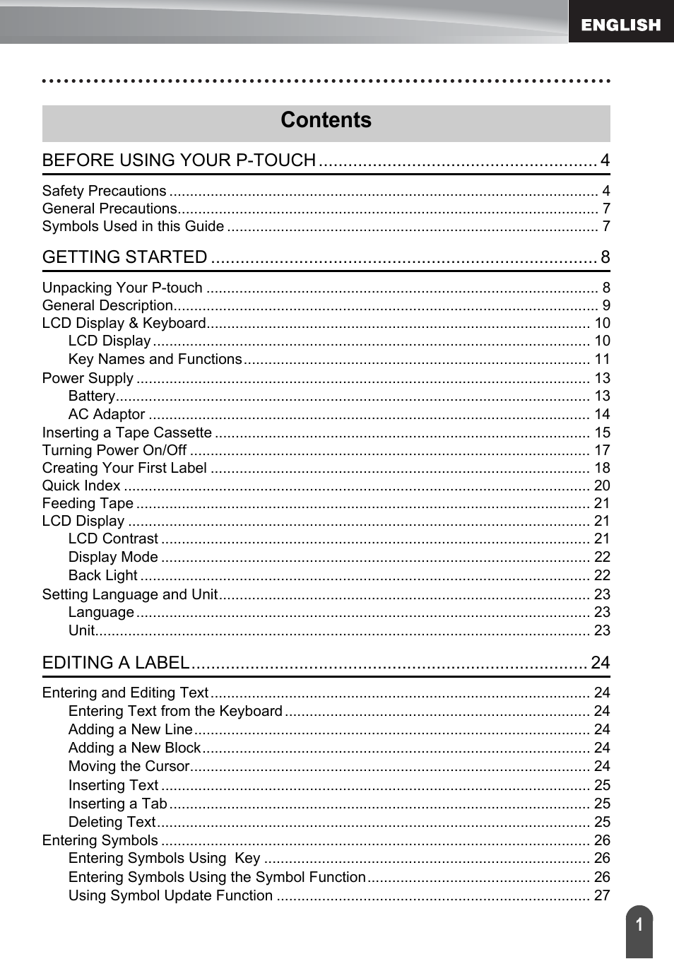 Brother P-touch PT-2700 User Manual | Page 3 / 91