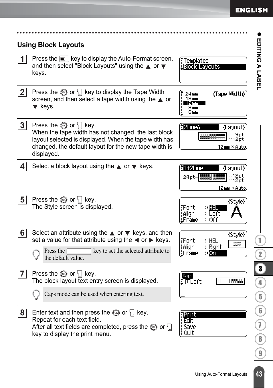 Using block layouts | Brother P-touch PT-2700 User Manual | Page 45 / 91