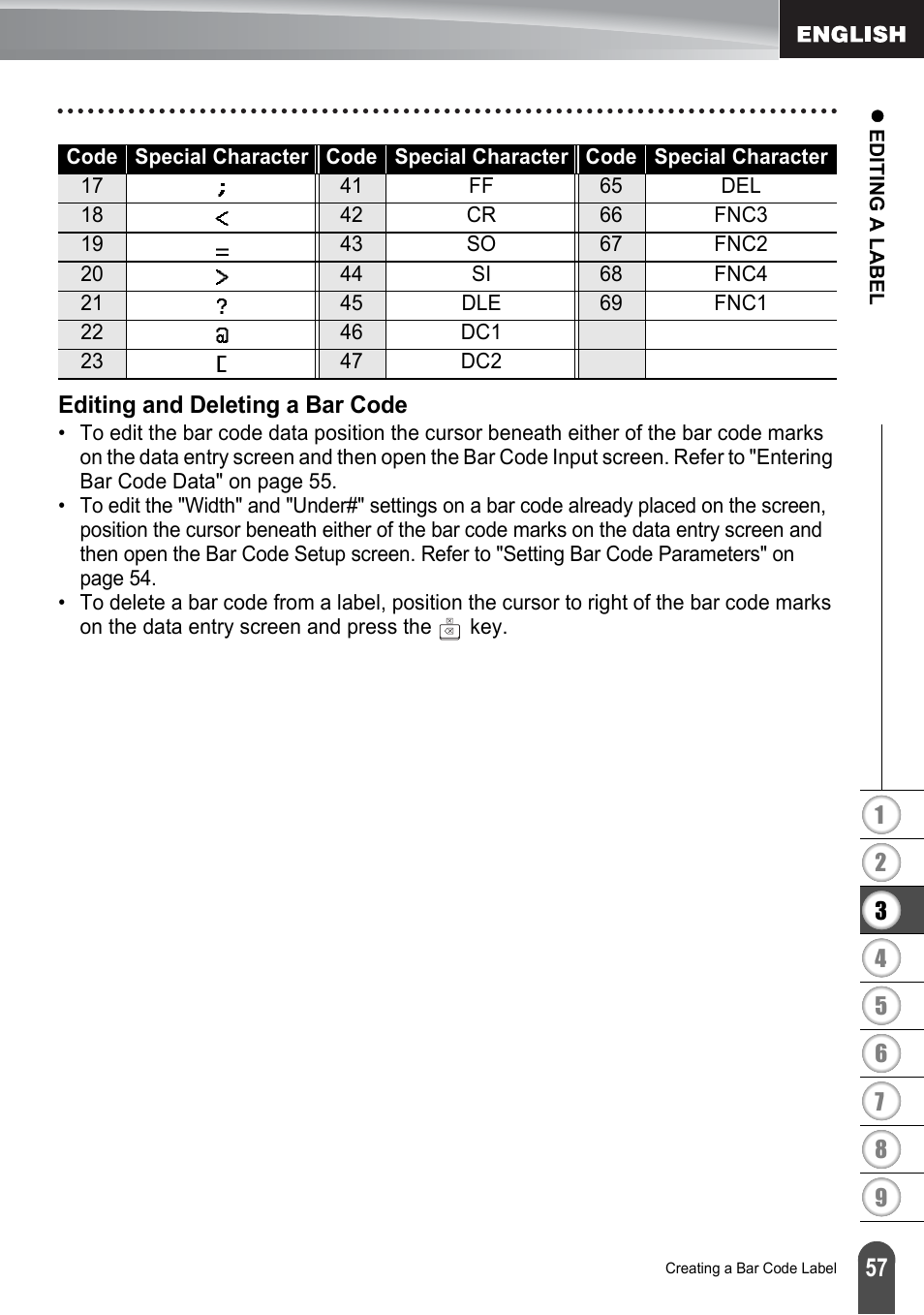 Editing and deleting a bar code | Brother P-touch PT-2700 User Manual | Page 59 / 91