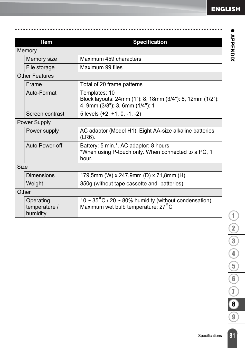 Brother P-touch PT-2700 User Manual | Page 83 / 91