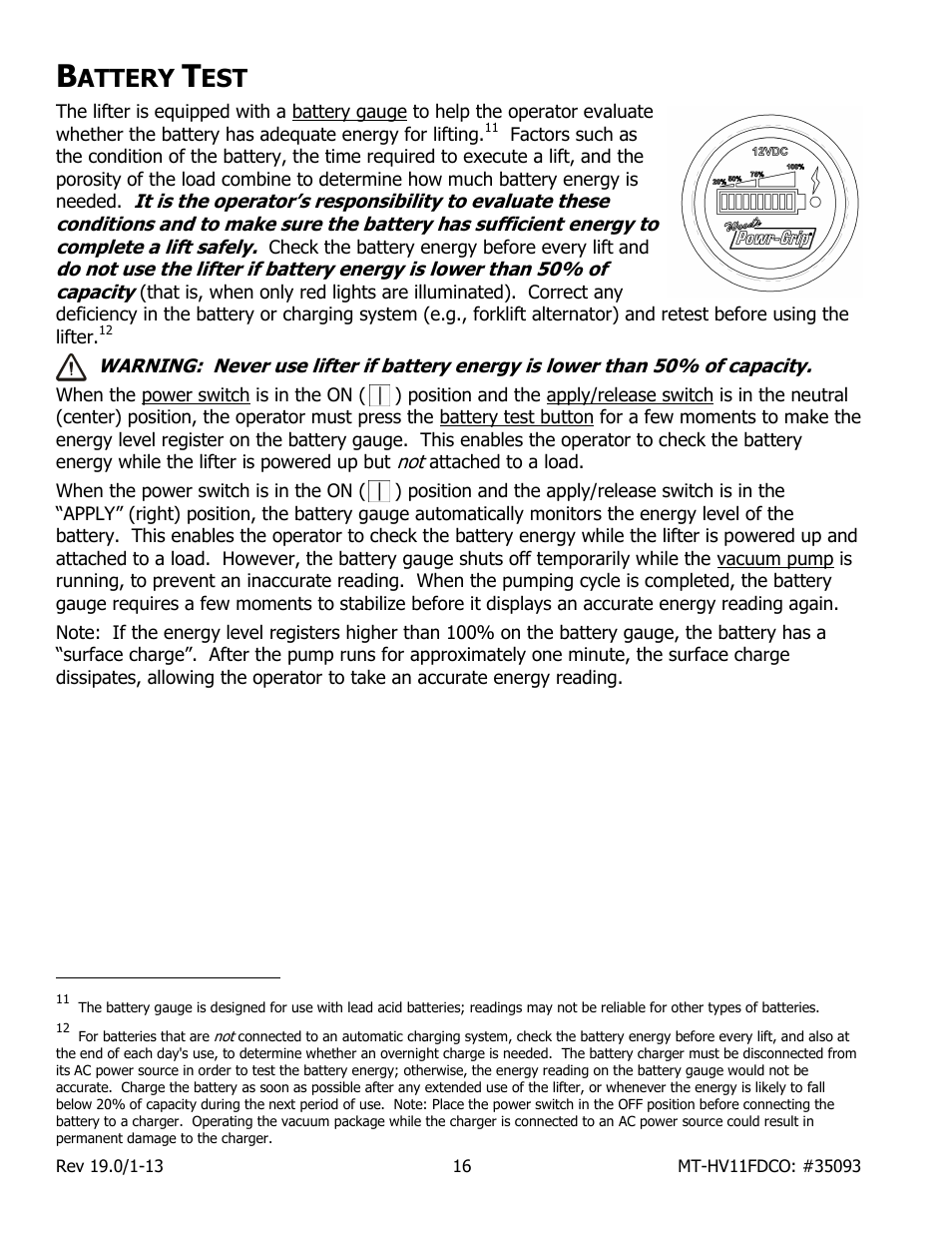 Attery | Wood’s Powr-Grip MT10HV11FDCO User Manual | Page 18 / 27