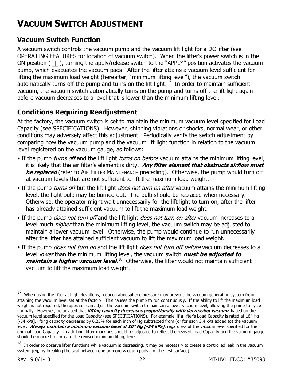Acuum, Witch, Djustment | Wood’s Powr-Grip MT10HV11FDCO User Manual | Page 24 / 27