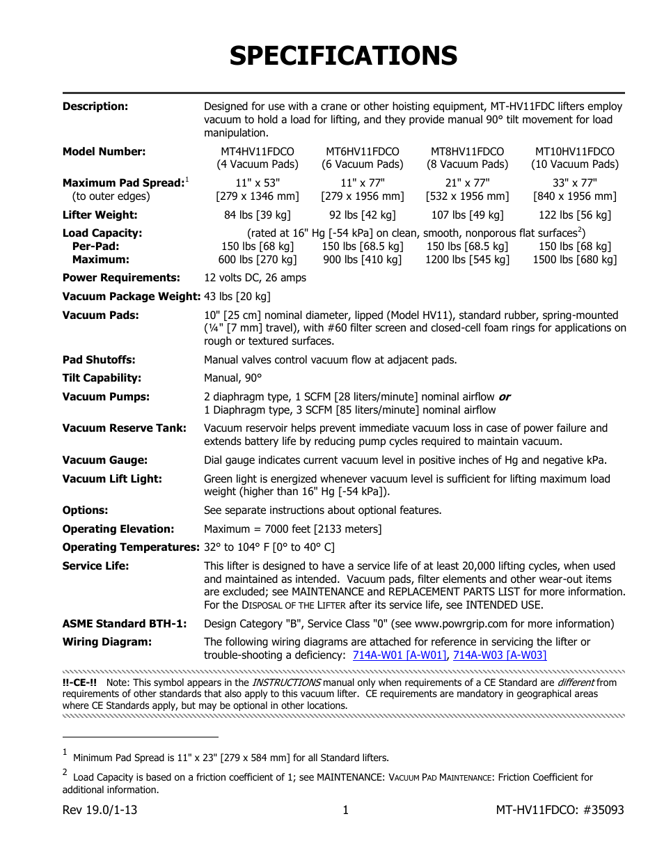 Specifications | Wood’s Powr-Grip MT10HV11FDCO User Manual | Page 3 / 27