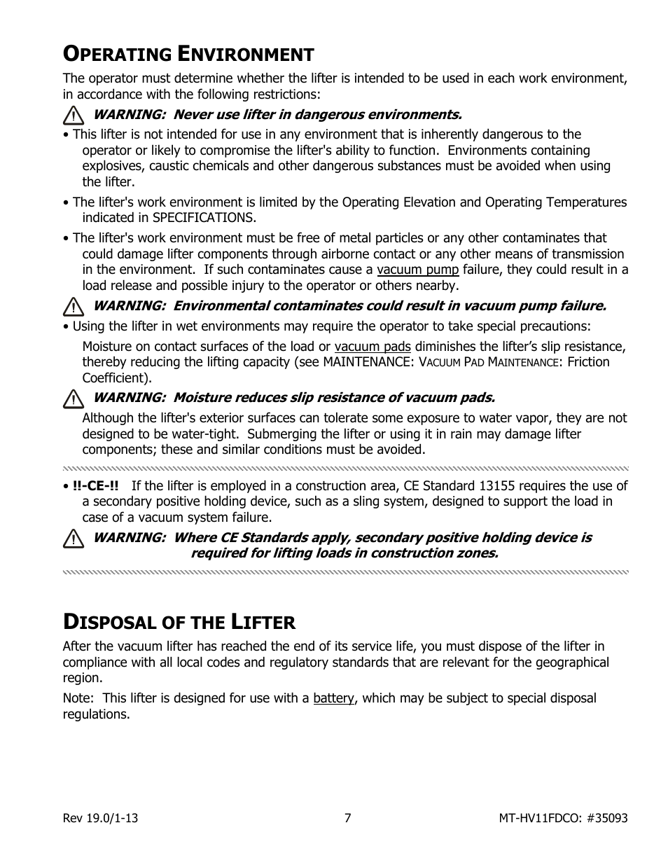 Perating, Nvironment, Isposal of the | Ifter | Wood’s Powr-Grip MT10HV11FDCO User Manual | Page 9 / 27