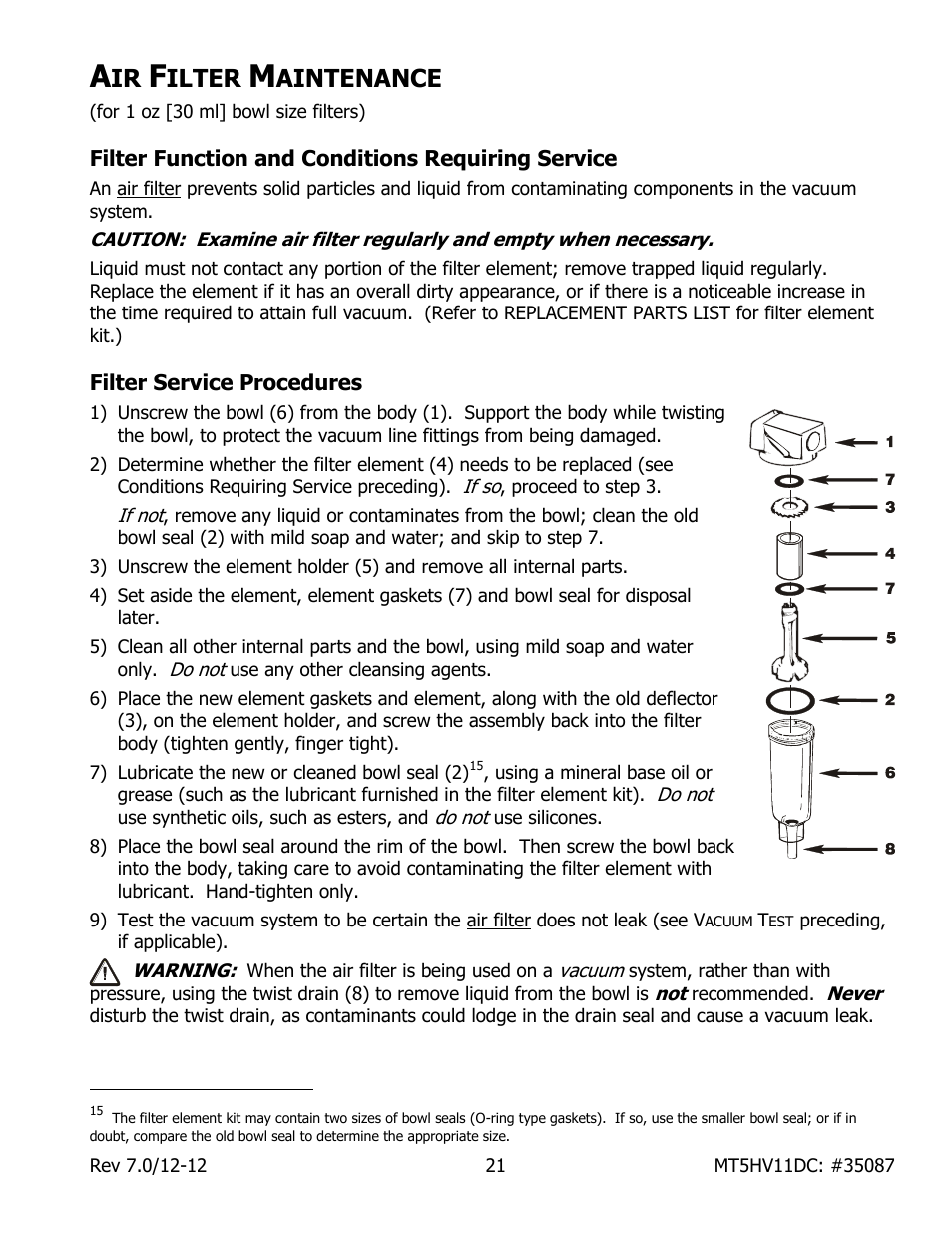 Ilter, Aintenance | Wood’s Powr-Grip MT5HV11DC User Manual | Page 23 / 30