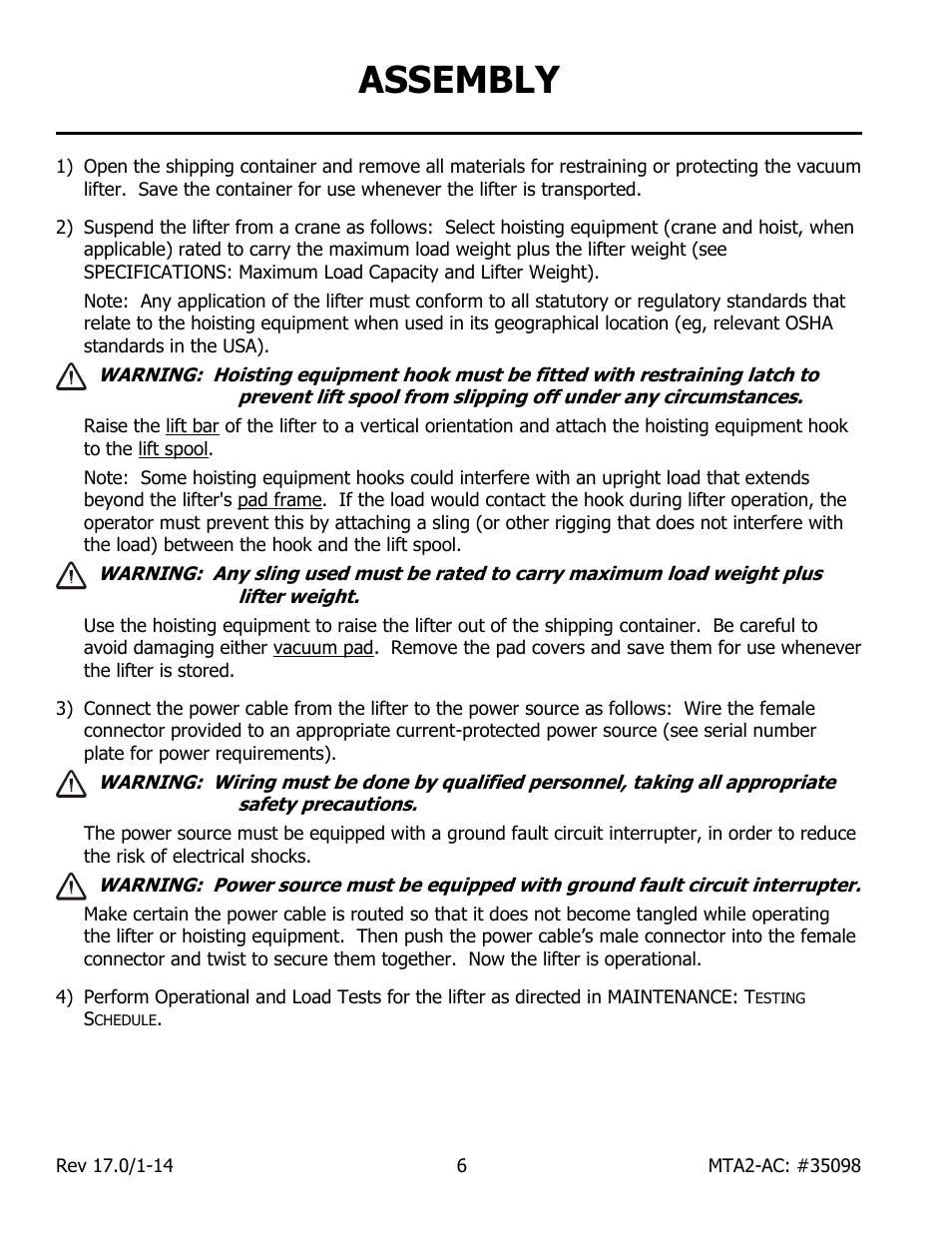 Assembly | Wood’s Powr-Grip MTA2HV11AC User Manual | Page 8 / 27