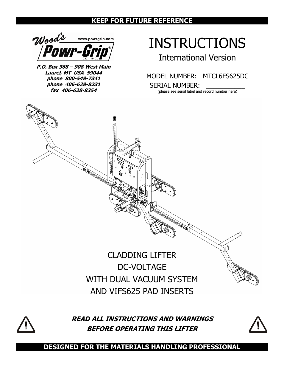 Wood’s Powr-Grip MTCL6FS625DC User Manual | 42 pages