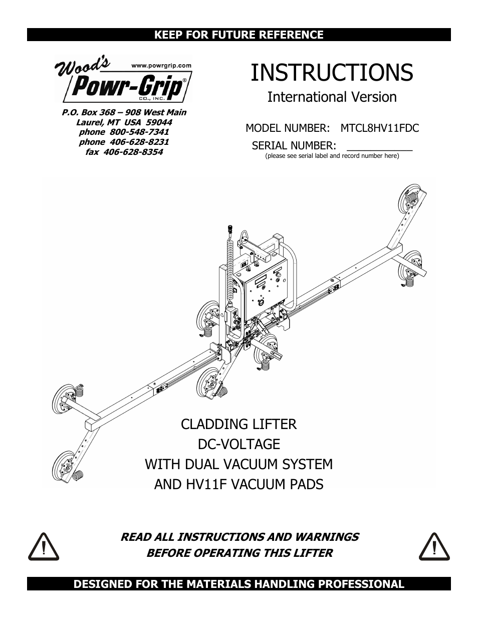 Wood’s Powr-Grip MTCL8FS10TDC User Manual | 42 pages