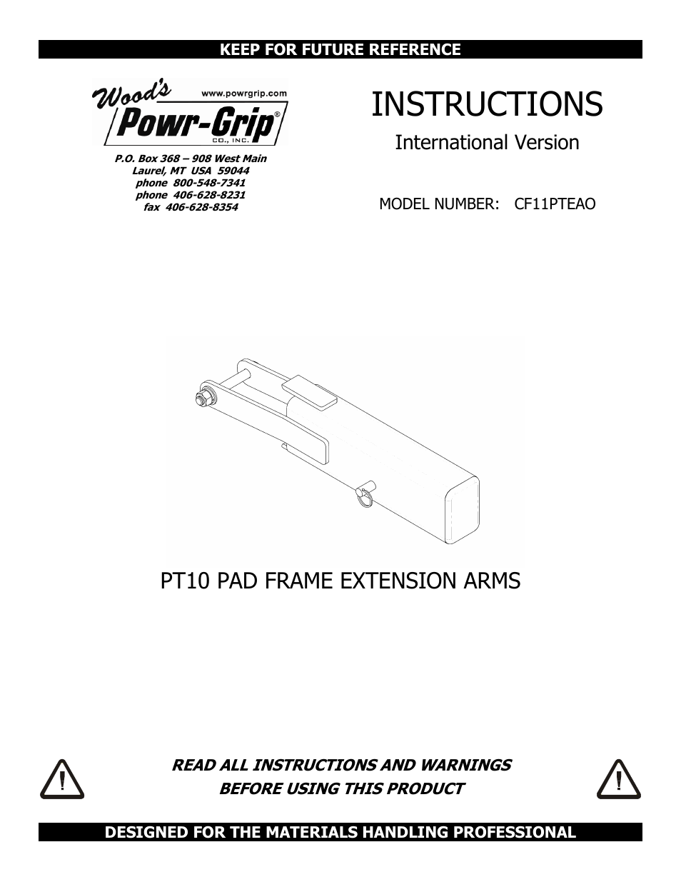 Wood’s Powr-Grip CF11PTEAO User Manual | 7 pages