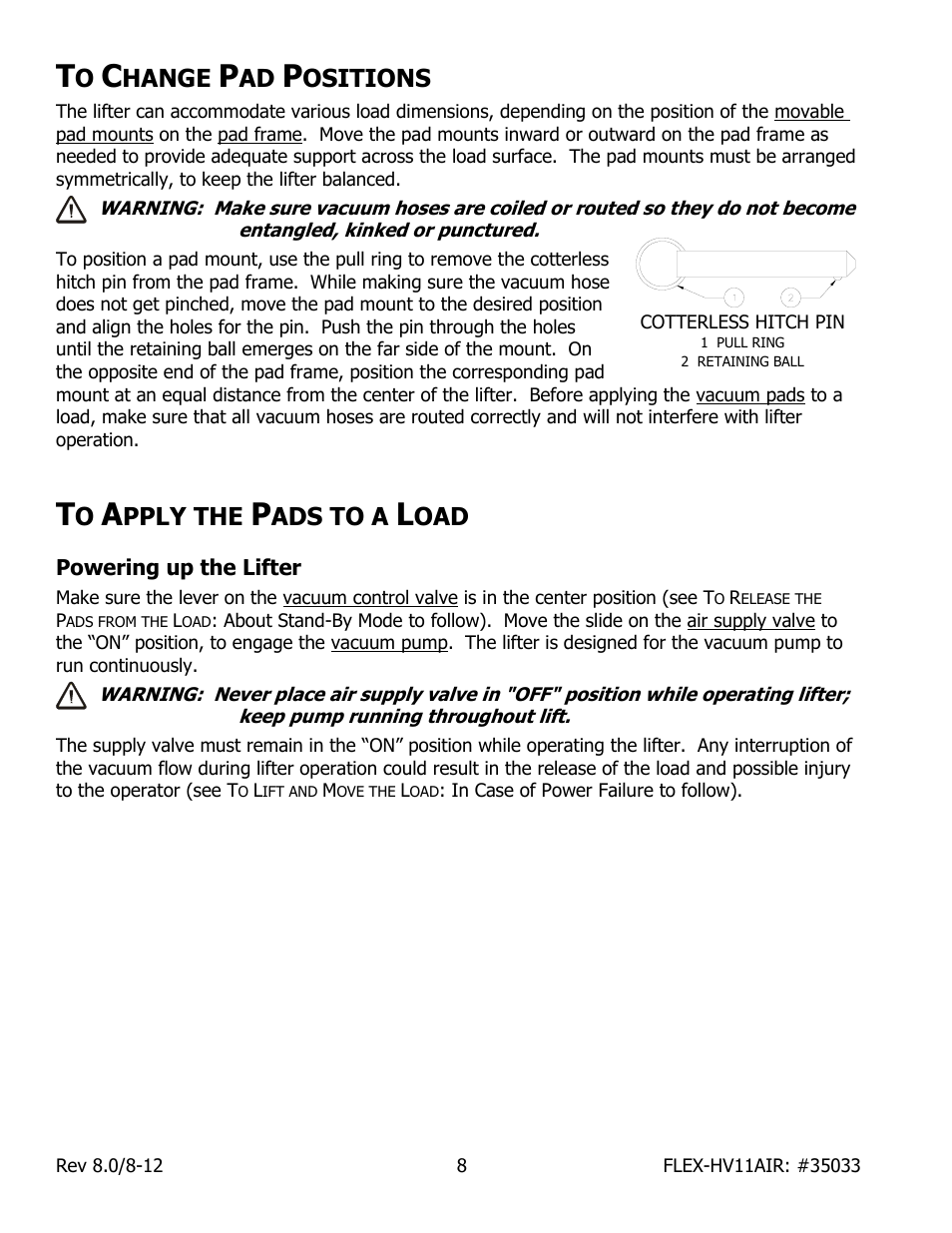 Hange, Ositions, Pply the | Ads to a | Wood’s Powr-Grip FLEX5HV11AIR User Manual | Page 10 / 22