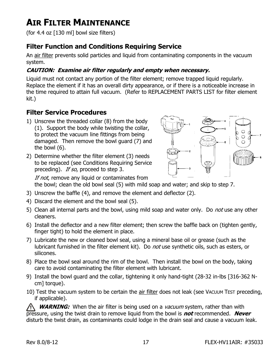 Ilter, Aintenance | Wood’s Powr-Grip FLEX5HV11AIR User Manual | Page 19 / 22