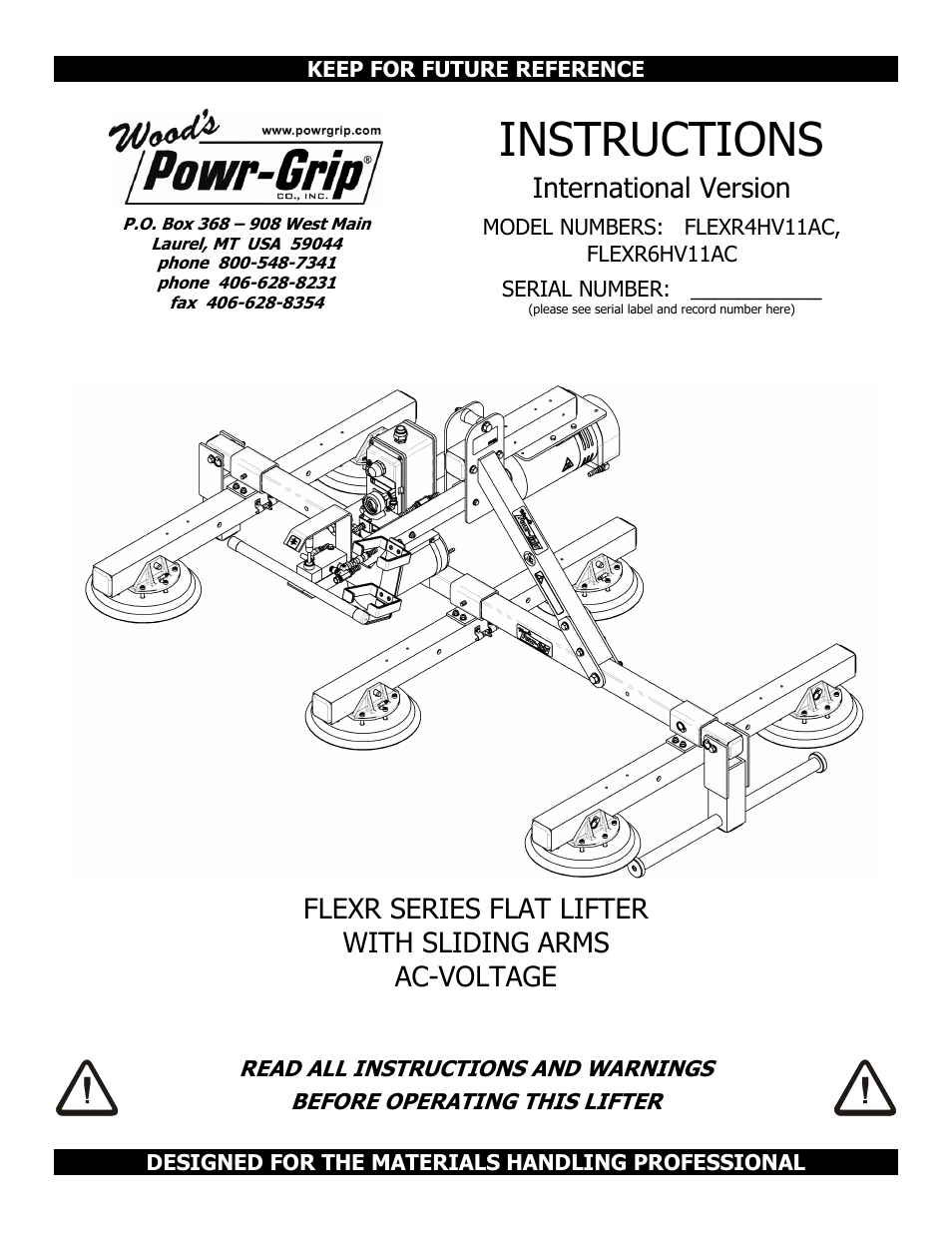 Wood’s Powr-Grip FLEXR6HV11AC User Manual | 29 pages