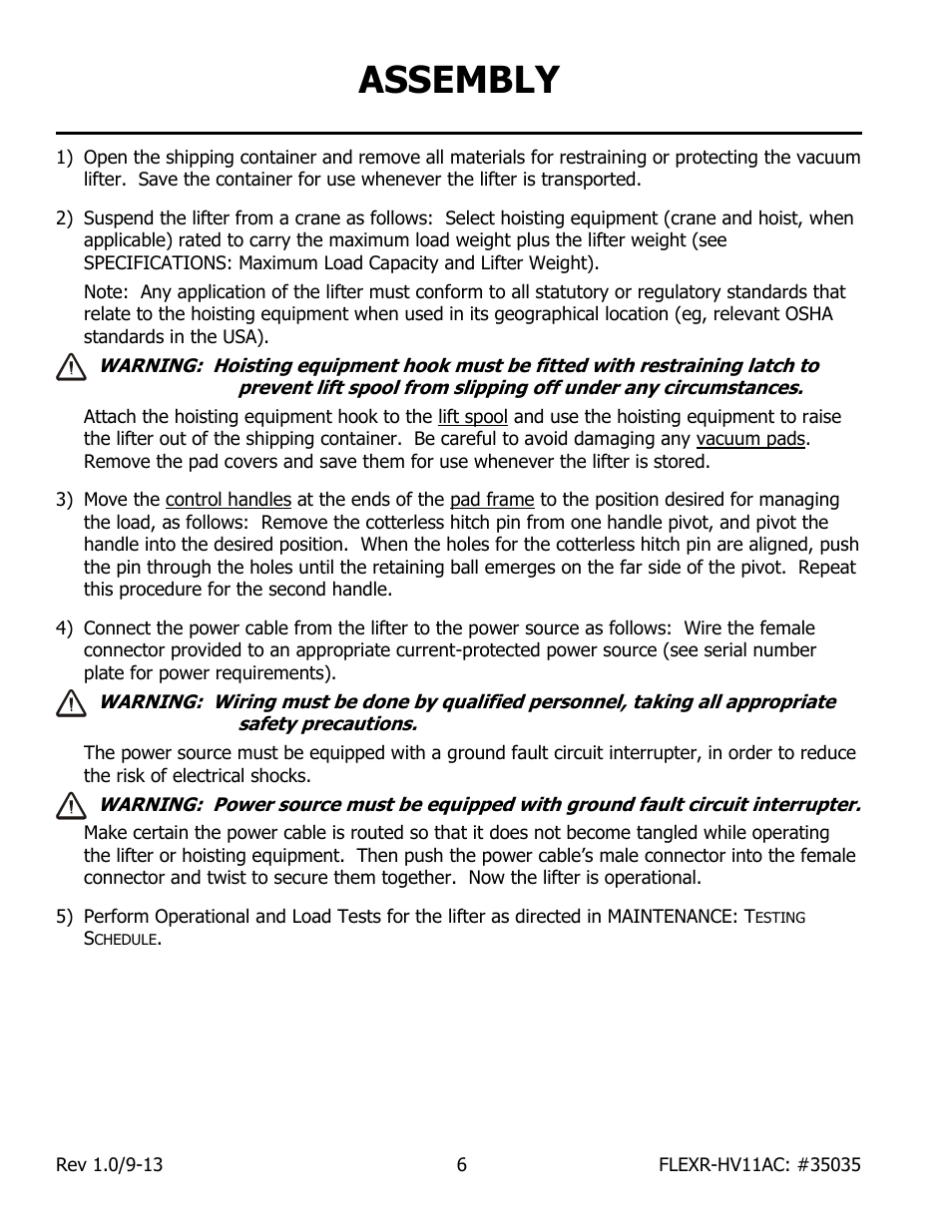 Assembly | Wood’s Powr-Grip FLEXR6HV11AC User Manual | Page 8 / 29