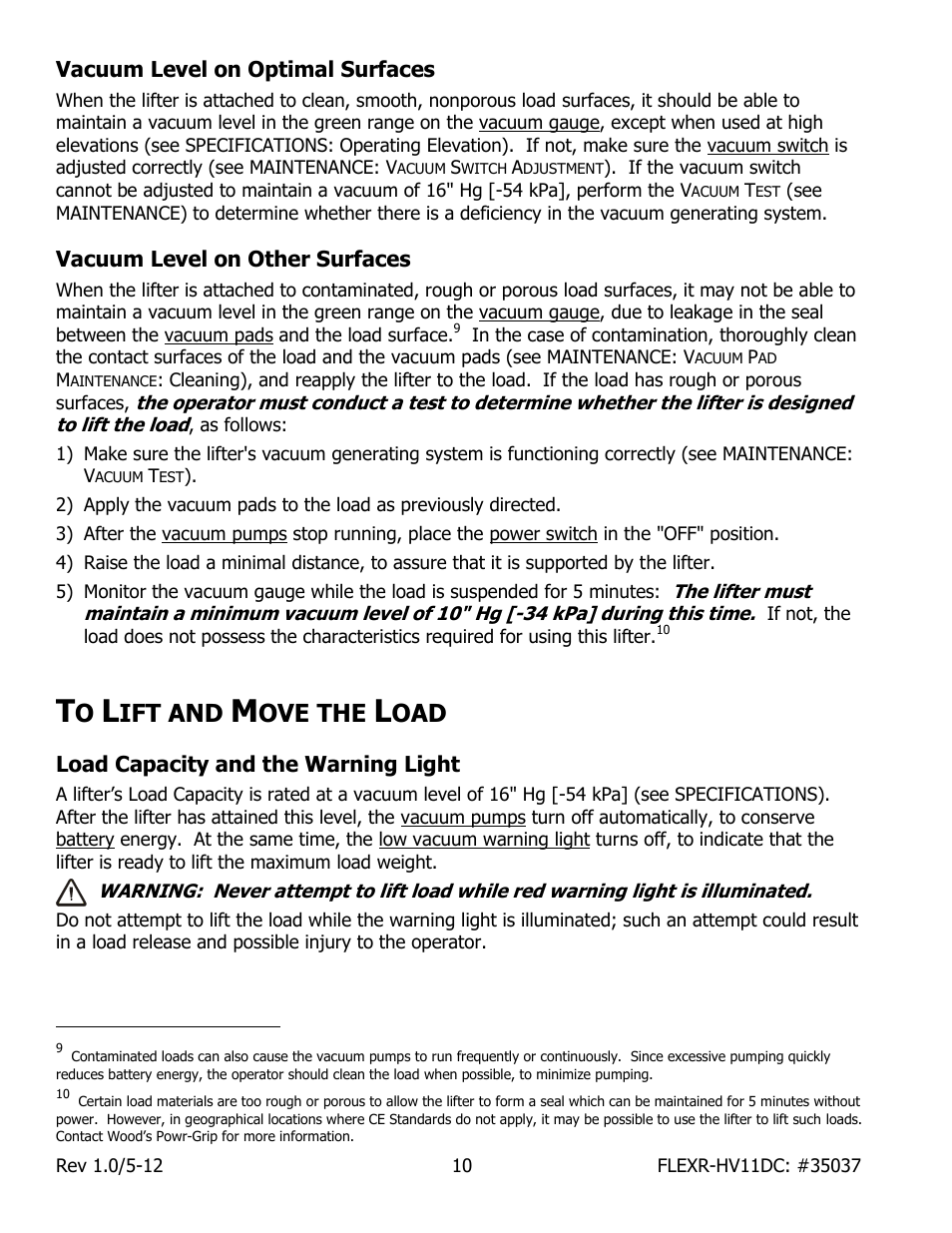 Ift and, Ove the | Wood’s Powr-Grip FLEXR6HV11DC User Manual | Page 12 / 28