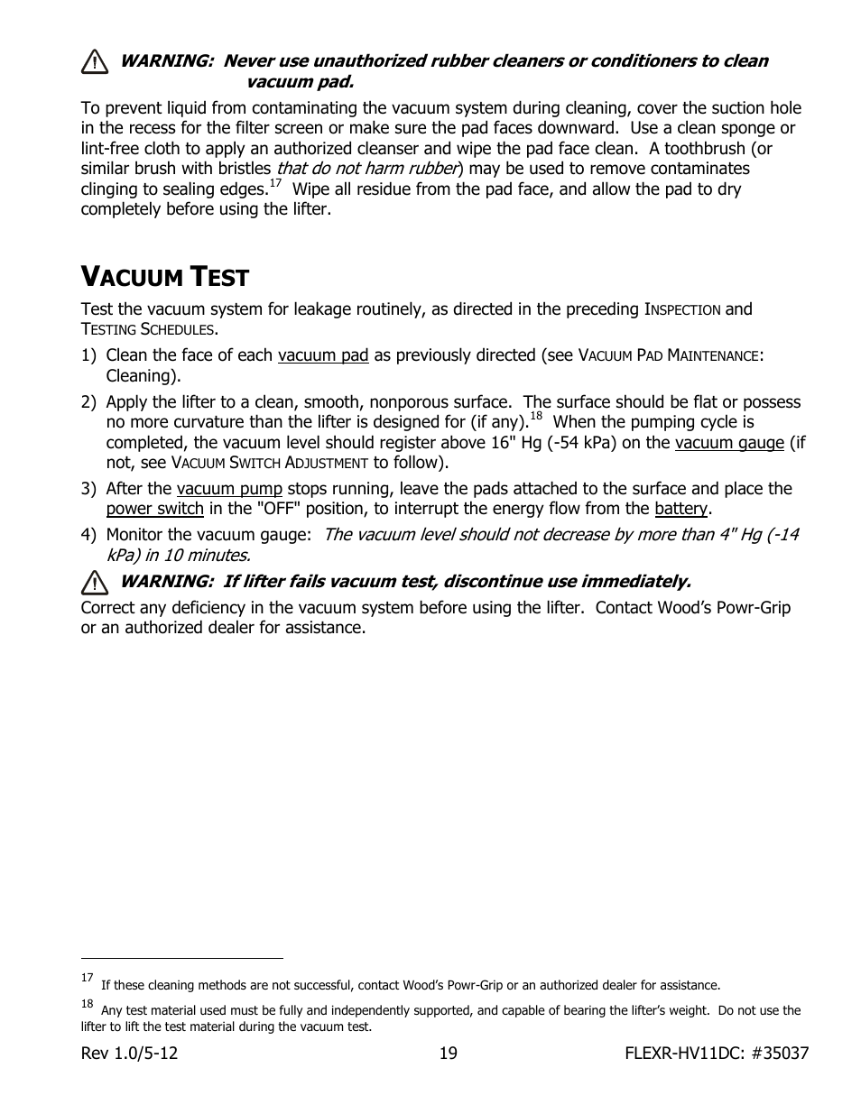 Acuum | Wood’s Powr-Grip FLEXR6HV11DC User Manual | Page 21 / 28