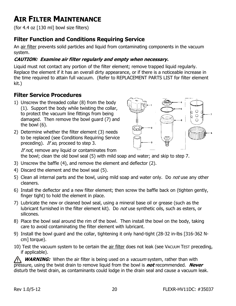 Ilter, Aintenance | Wood’s Powr-Grip FLEXR6HV11DC User Manual | Page 22 / 28