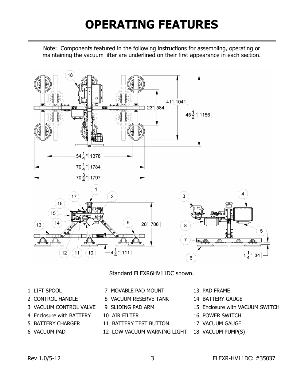 Operating features | Wood’s Powr-Grip FLEXR6HV11DC User Manual | Page 5 / 28