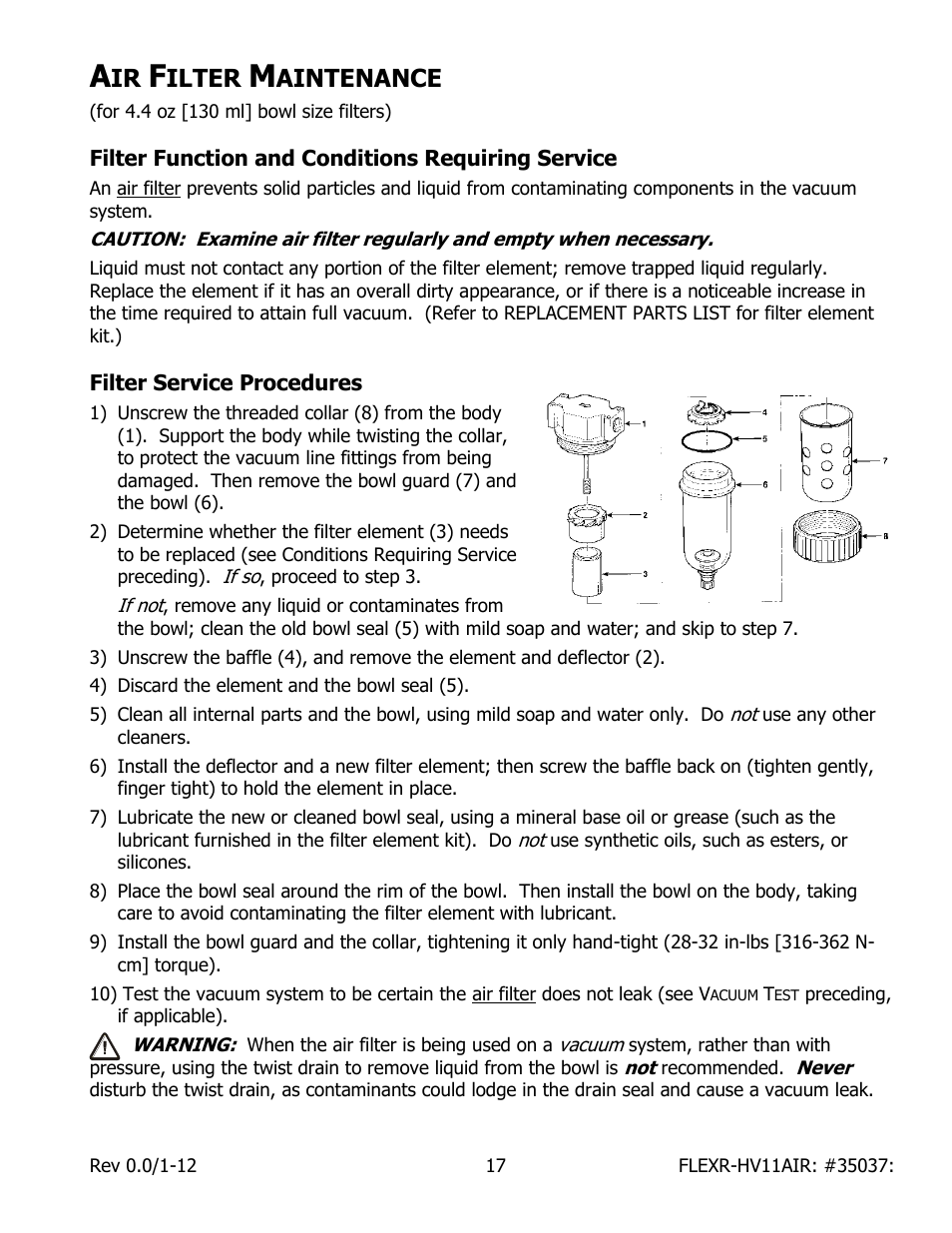 Ilter, Aintenance | Wood’s Powr-Grip FLEXR6HV11AIR User Manual | Page 19 / 22