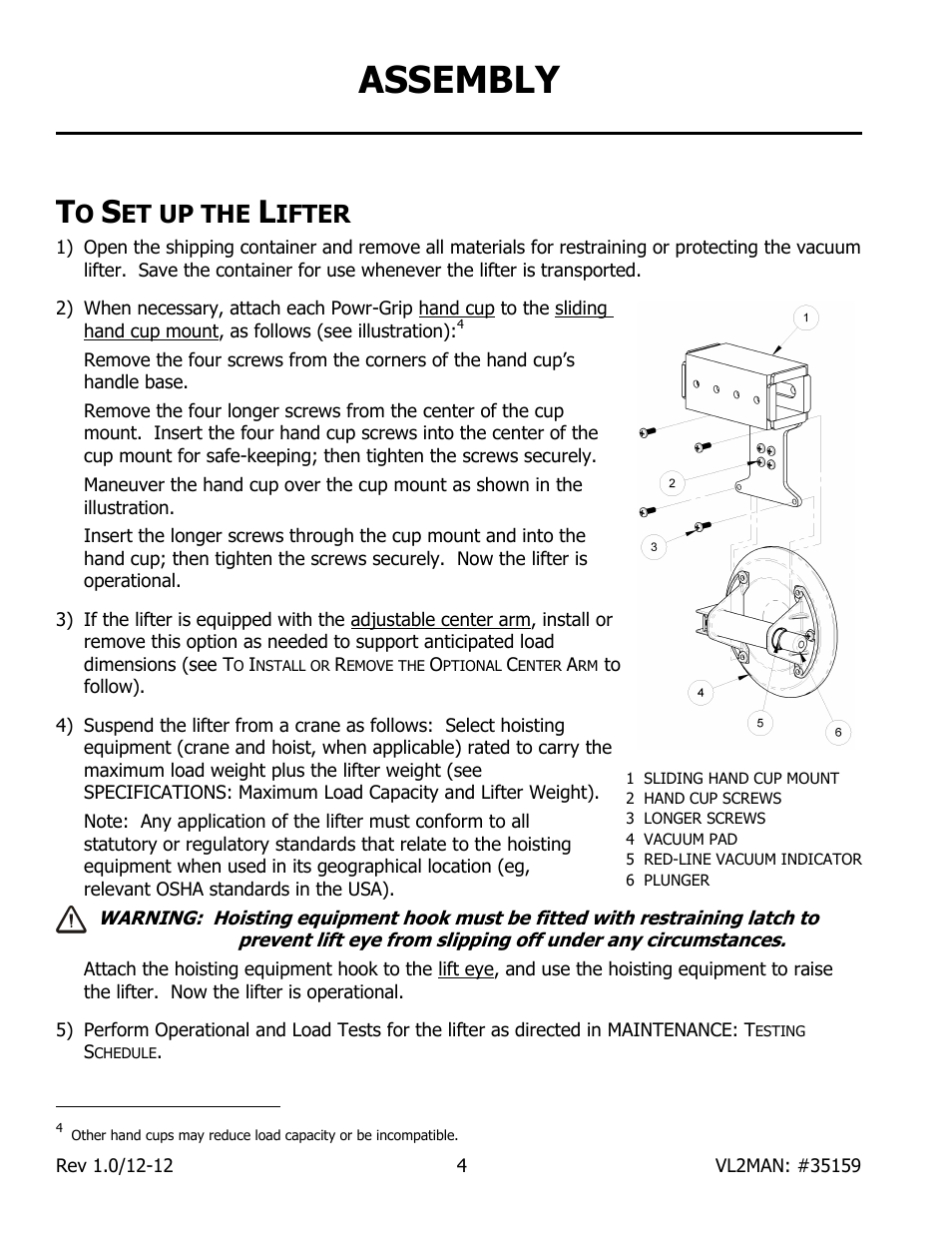 Assembly, Et up the, Ifter | Wood’s Powr-Grip VL2MAN User Manual | Page 6 / 19