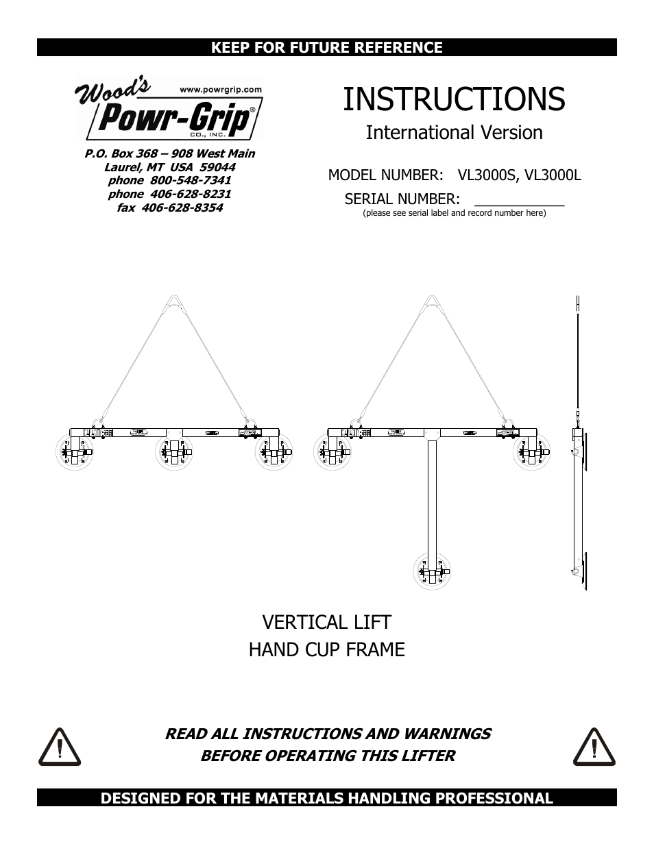 Wood’s Powr-Grip VL3000L User Manual | 20 pages