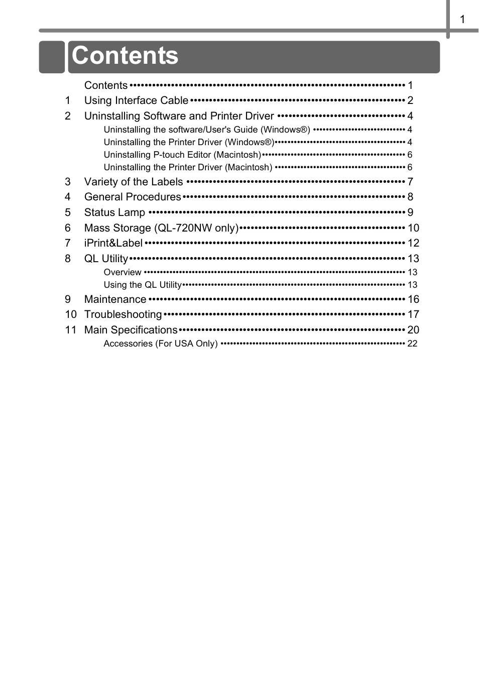 Brother QL-710W User Manual | Page 2 / 23