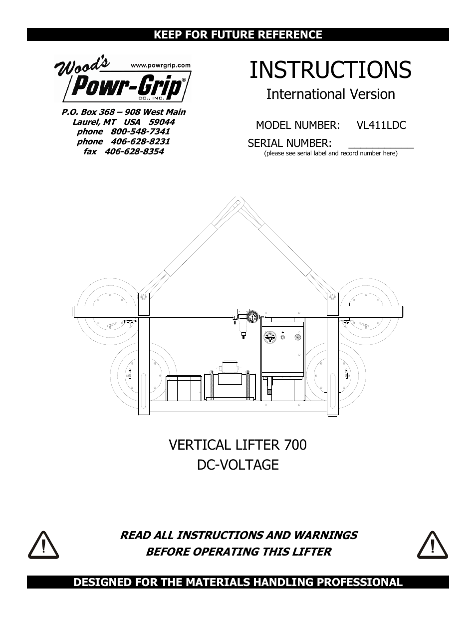 Wood’s Powr-Grip VL411LDC User Manual | 27 pages