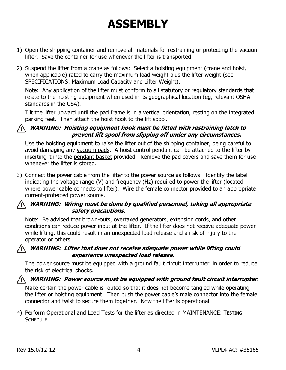 Assembly | Wood’s Powr-Grip VLPL411LAC User Manual | Page 6 / 23