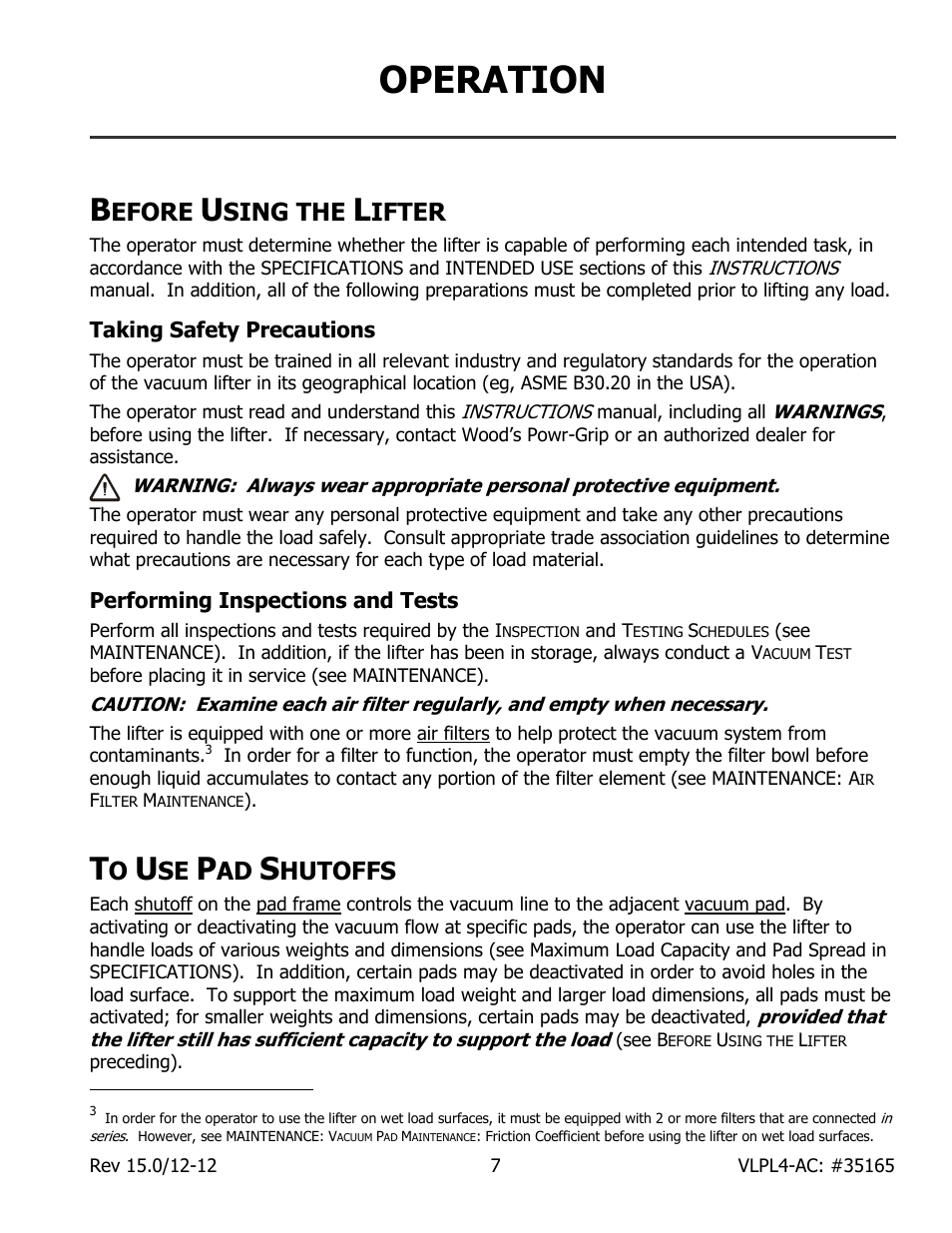 Operation, Efore, Sing the | Ifter, Hutoffs | Wood’s Powr-Grip VLPL411LAC User Manual | Page 9 / 23