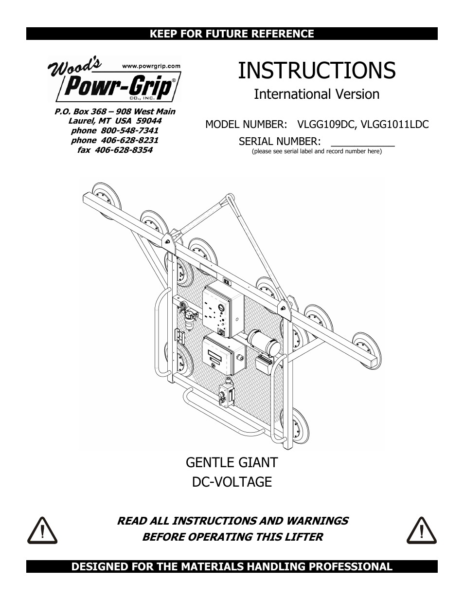 Wood’s Powr-Grip VLGG1011LDC User Manual | 32 pages