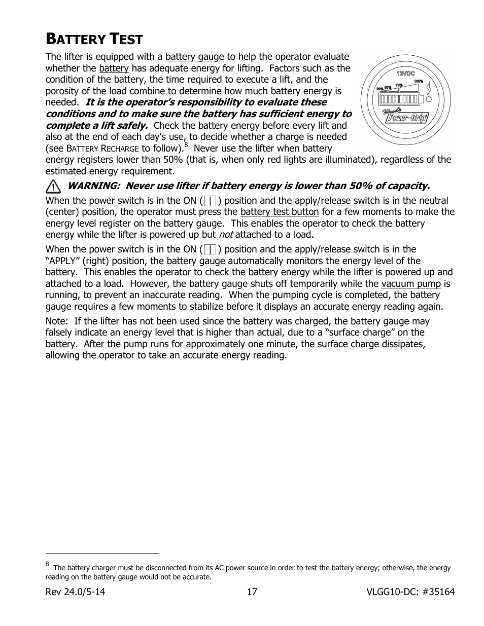 Attery | Wood’s Powr-Grip VLGG1011LDC User Manual | Page 19 / 32