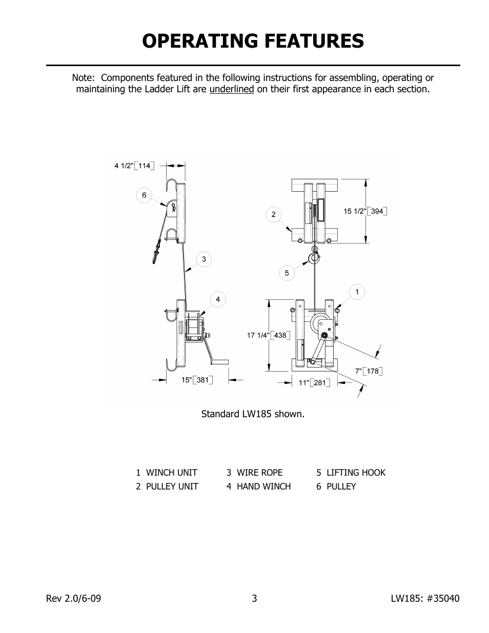 Operating features | Wood’s Powr-Grip LL185 User Manual | Page 5 / 14