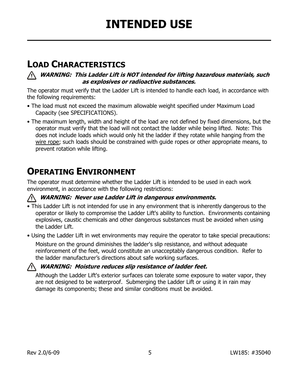 Intended use | Wood’s Powr-Grip LL185 User Manual | Page 7 / 14