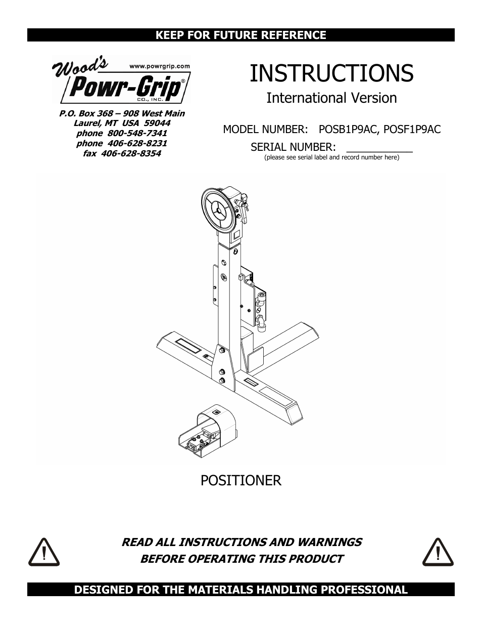 Wood’s Powr-Grip POSF1P9AC User Manual | 25 pages